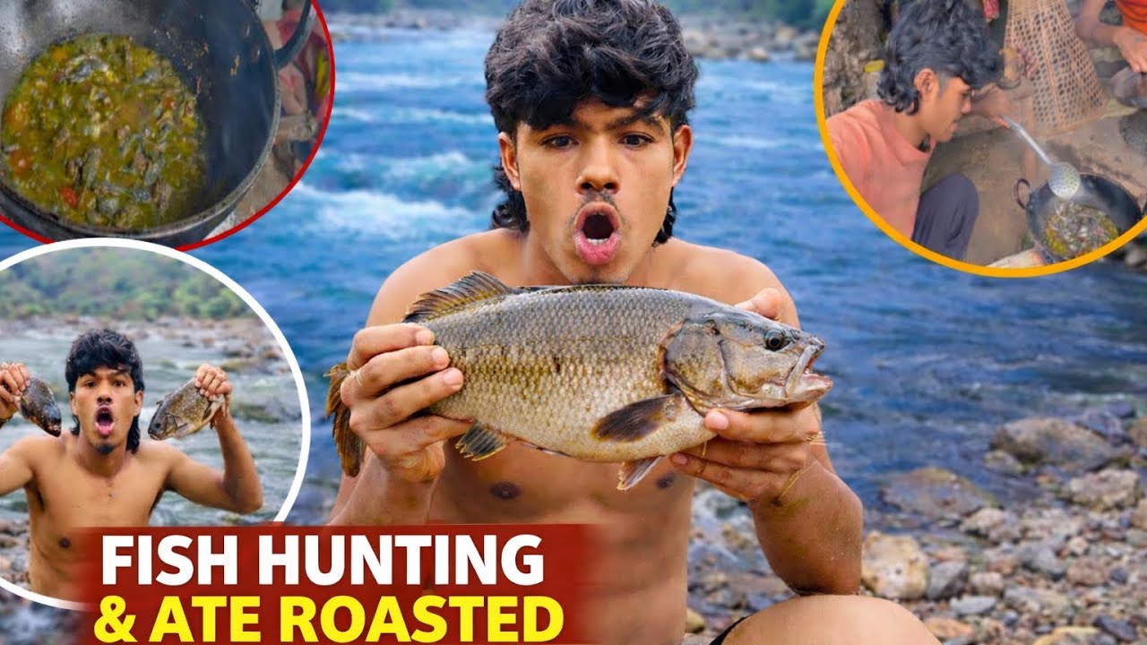 Fish 🎣hunting & ate roasted🔥😱!!Yati dharaii fish 🐟!!SandipNepaliVlog ...