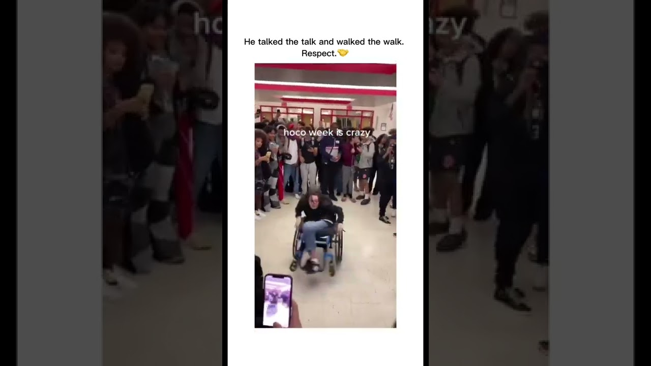 Disabled kid goes crazy at homecoming