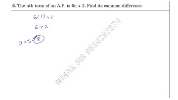 The nth term of an A.P. is 6n + 2. Find its common difference.