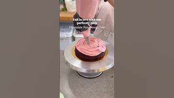 👀 watch us decorate our chocolate raspberry cake! #cake #baking #bakery