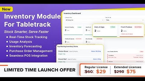 Inventory Module for Tabletrack v1.0.63