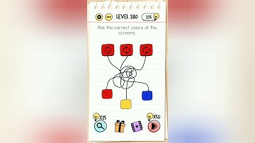 Brain Test Level 280 Pick the correct colors at the screens walkthrough.