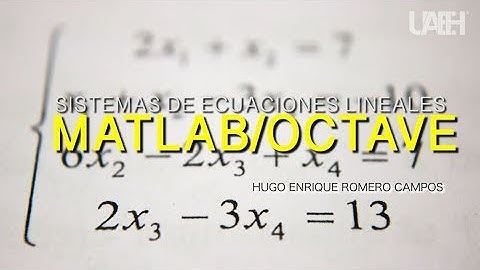 Sistemas de Ecuaciones Lineales Matlab Octave