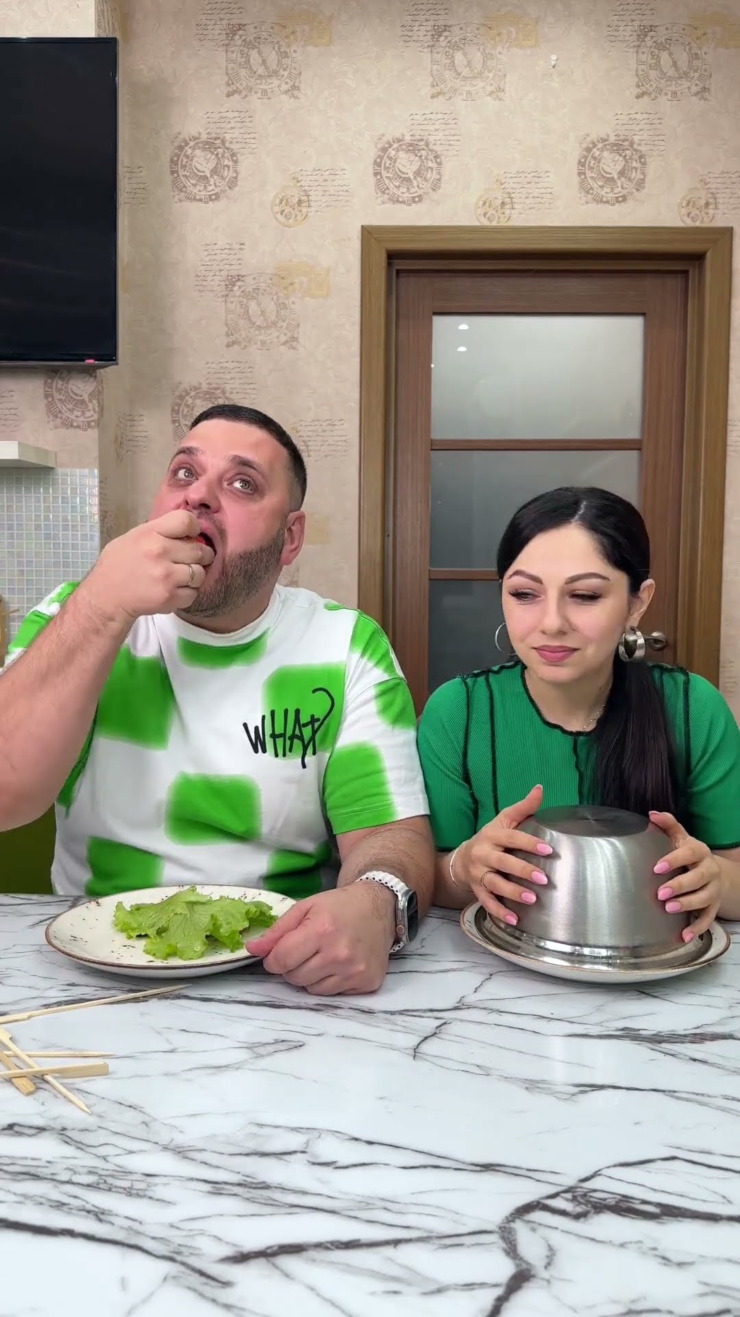 OMG She ate a huge chicken!? #shorts Best video by MoniLina