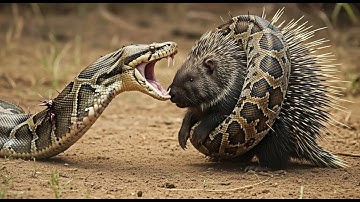 Giant Porcupine vs King Python – Jungle’s Ultimate Battle Ends in Unbelievable Monkey Rescue!