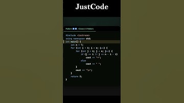 Pattern 16-: Cross / X Pattern in C++|Pattern Series|JustCode|#coding #programming