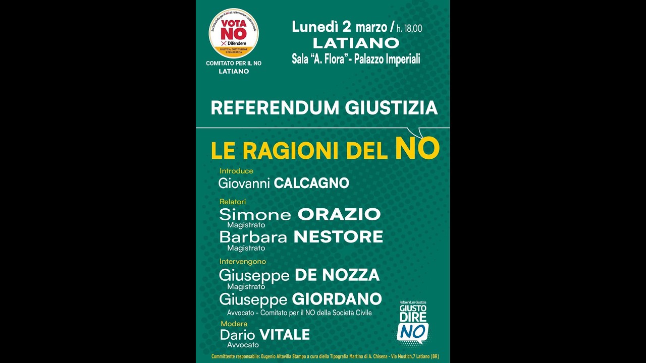 Latiano - Referendum Giustizia Comitato per il No 02 Marzo 2026