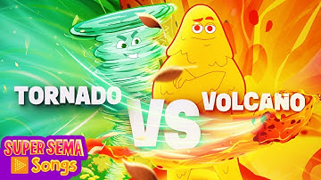 RAP BATTLE 🌪 Tornado vs Volcano 🌋 Natural Disasters 😲 Super Sema - Kids Songs