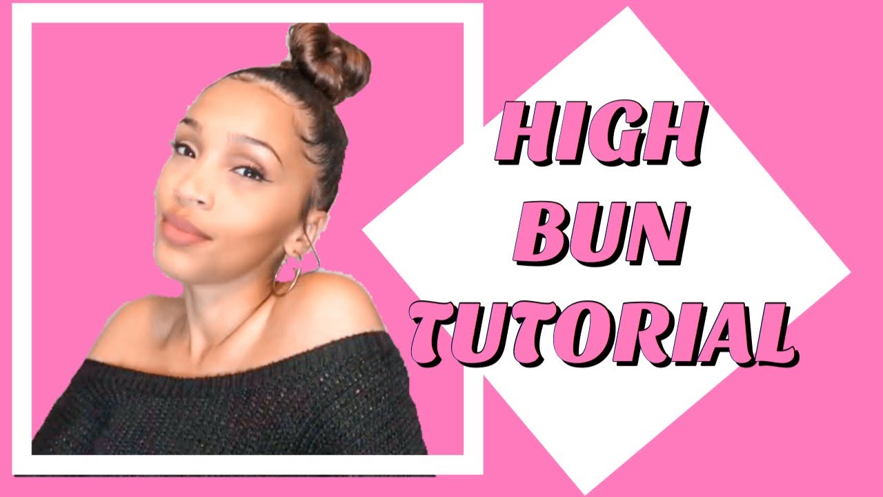 Sleek Top Knot Hair Bun Tutorial Laid Edges Long Thick Curly Bun Style Youtube