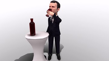 Emmanuel Macron stylized 3D caricature