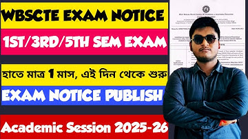 WBSCTE 1ST/3RD/5TH SEMESTER EXAM DATE 2025 | WBSCTE DIPLOMA 1ST/3RD/5TH SEMESTER EXAM ROUTINE 2025