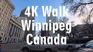 4K Walk Downtown, Winnipeg, Canada. Прогулка по центру города Виннипег, Канада