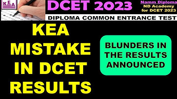 DCET 2023 RESULT BLUNDERS By KEA??? |DCET RESULT PROBLEM |Not Eligible |Rank not Displayed