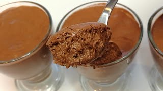 Mousse au chocolat healthy super légère et extrêmement bonne, موس بالشوكولاتة هيلثي سهلة و رائعة جدا