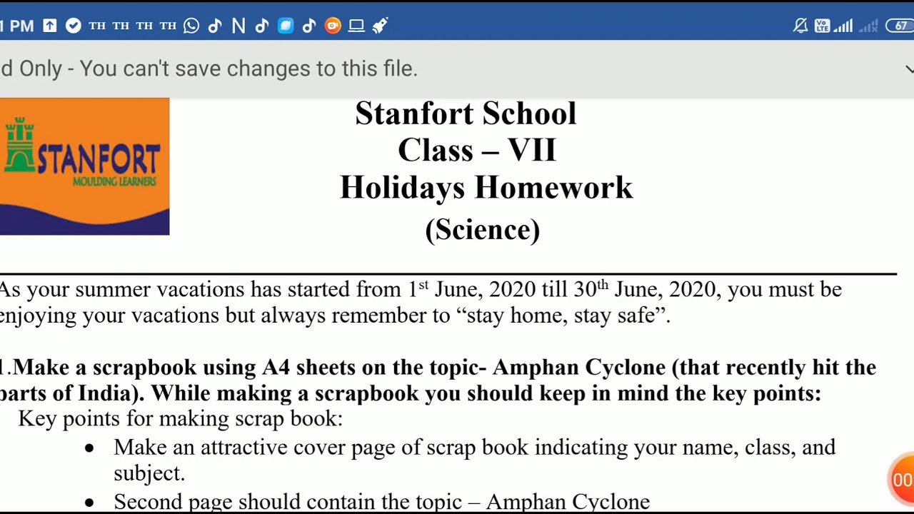 class 7th holiday homework maths