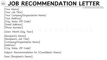 [LETTER TEMPLATE] How To Write A Job Recommendation Letter Steps Guide | Writing Practices