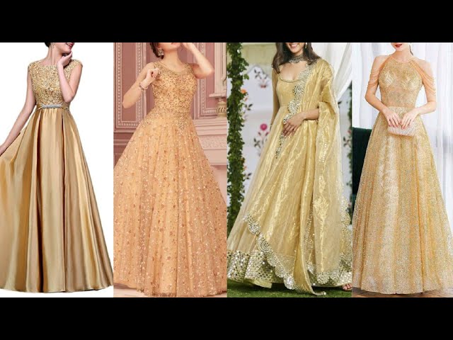 Buy Gold Color Designer Gown : 120623 -