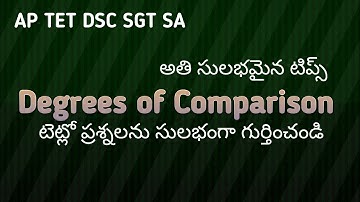 Degrees of comparison frequently asked questions I AP TET DSC SGT SA