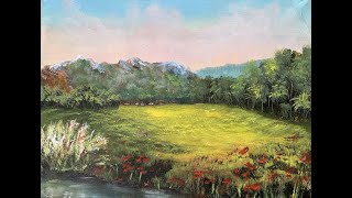 Как создать позитивное и весеннее настроение. Countryside in springtime.Acrylic.