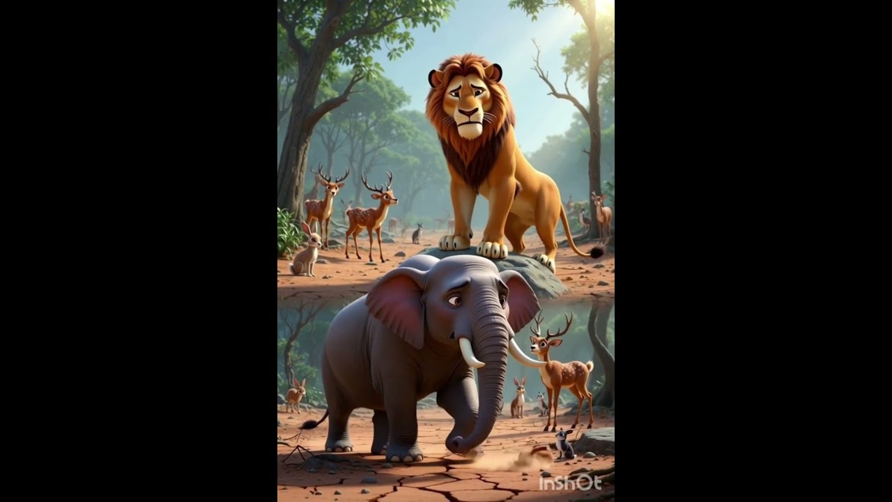 शेर ओर हाथी की कहानी 