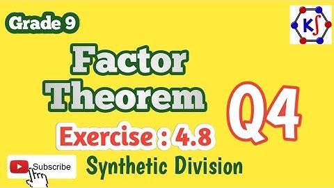 Factor Theorem || Exercise 4.8 || Question 4  #class9 #syntheticdivision#basicmaths