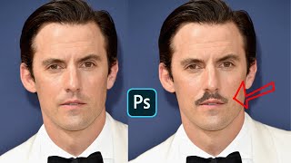 Easy Way to Create Facial Hair | Add Moustache | in One Minute | Photoshop | mkin screenshot 4