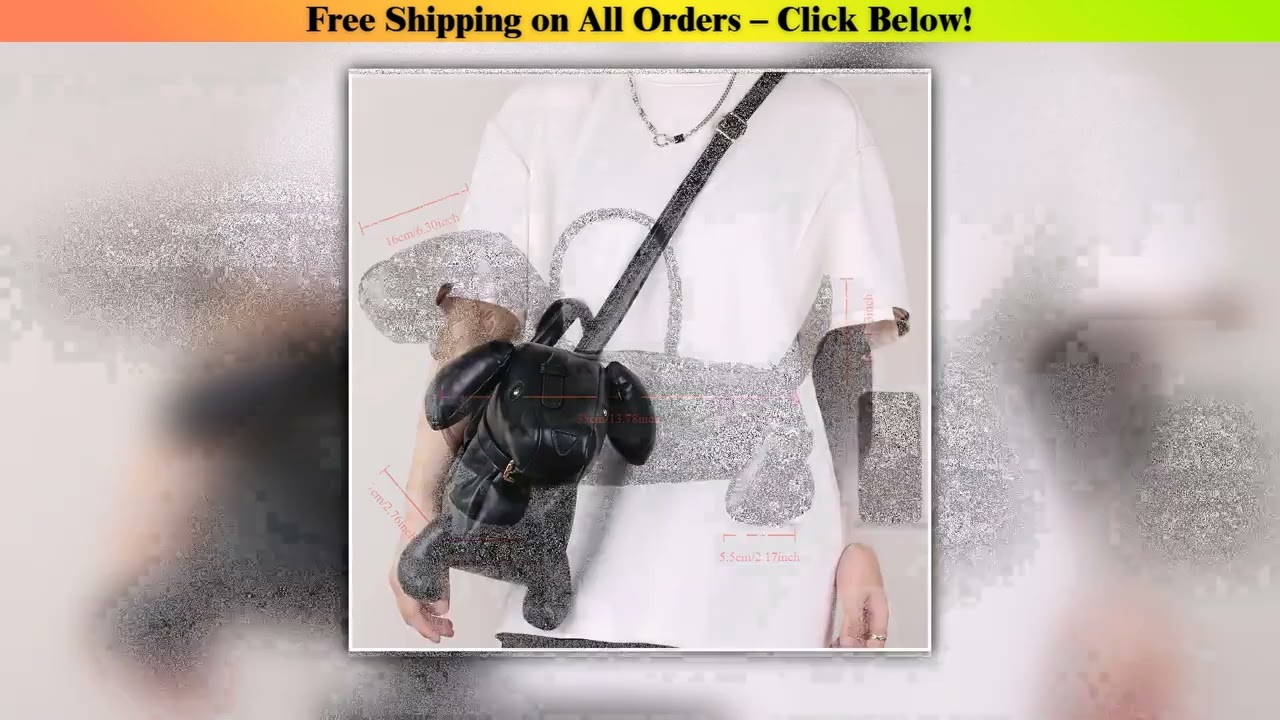 Women's Fashion Creative Design Cute Dachshund Handbag PU Soft Leather Shoulder Messenger Bag