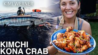 Kimi Werner dives for ono and makes raw Korean Kona Crab
