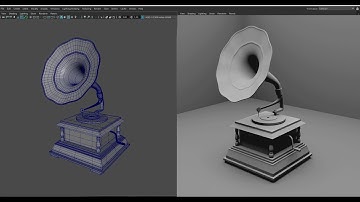 3D Modeling Gramophone Modeling Autodesk Maya 2023
