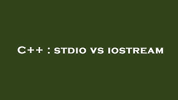 C++ : stdio vs iostream