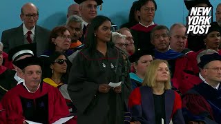 Harvard student goes off script in commencement speech to rip school as more than 1,000 walk out
