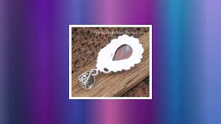 Crazy Lace Jasper & Red Garnet Gemstone Necklace Pendant 925 Sterling Silver Gemstones Pendant Ol...