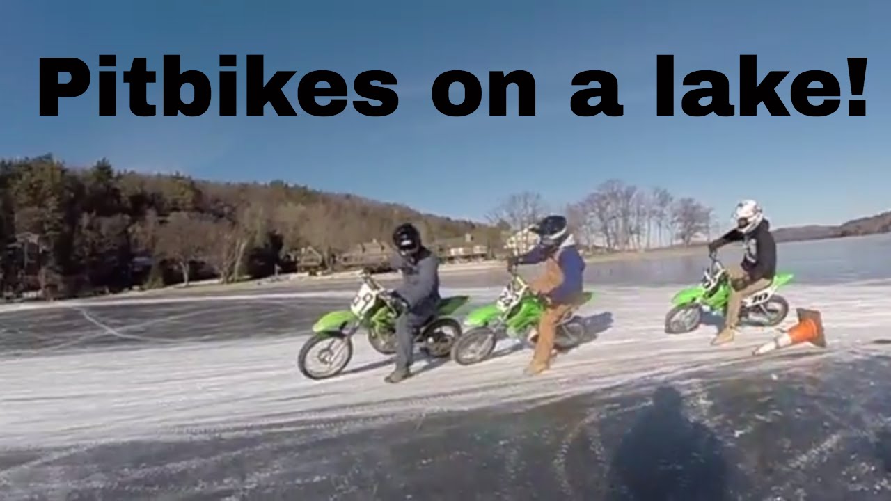Dirt bikes on a FROZEN LAKE! Schroon Lake, NY YouTube