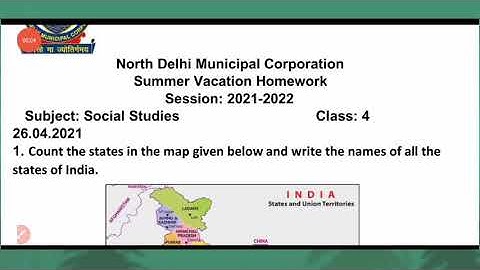 Class 4 Social studies Summer Vacation Homework Date 26/4/2021