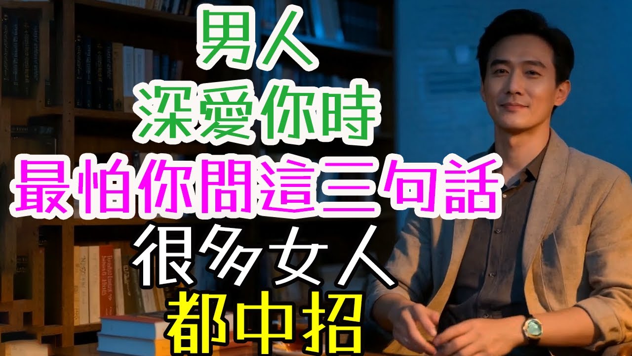 男人深愛你時，最怕你問這三句話！很多女人都中招