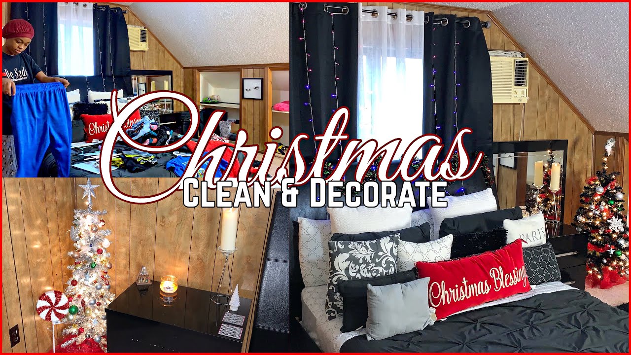 Vlogmas Day 1 | Decorating My Bedroom For Christmas | Cleaning Motivation