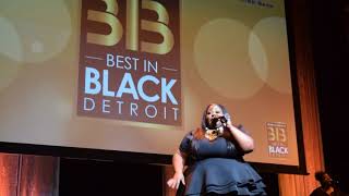 Alise King performing at The Michigan Chronicle Best in Black Awards