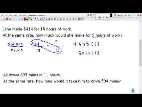 Solving a Word Problem on Proportions Using a Unit Rate
