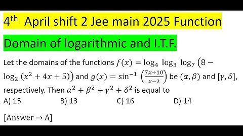 Let the domains of the functions f(x)=log_4⁡log_3⁡log_7⁡(8-log_2⁡(x^2+4x+5)) and g(x)=sin^(-1)⁡((7x+