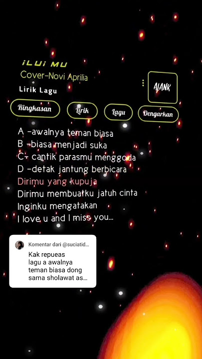 Lirik Lagu Awalnya teman biasa#liriklagu #iluimu #cover #noviaprilia #guitarsong#overlay #lirik