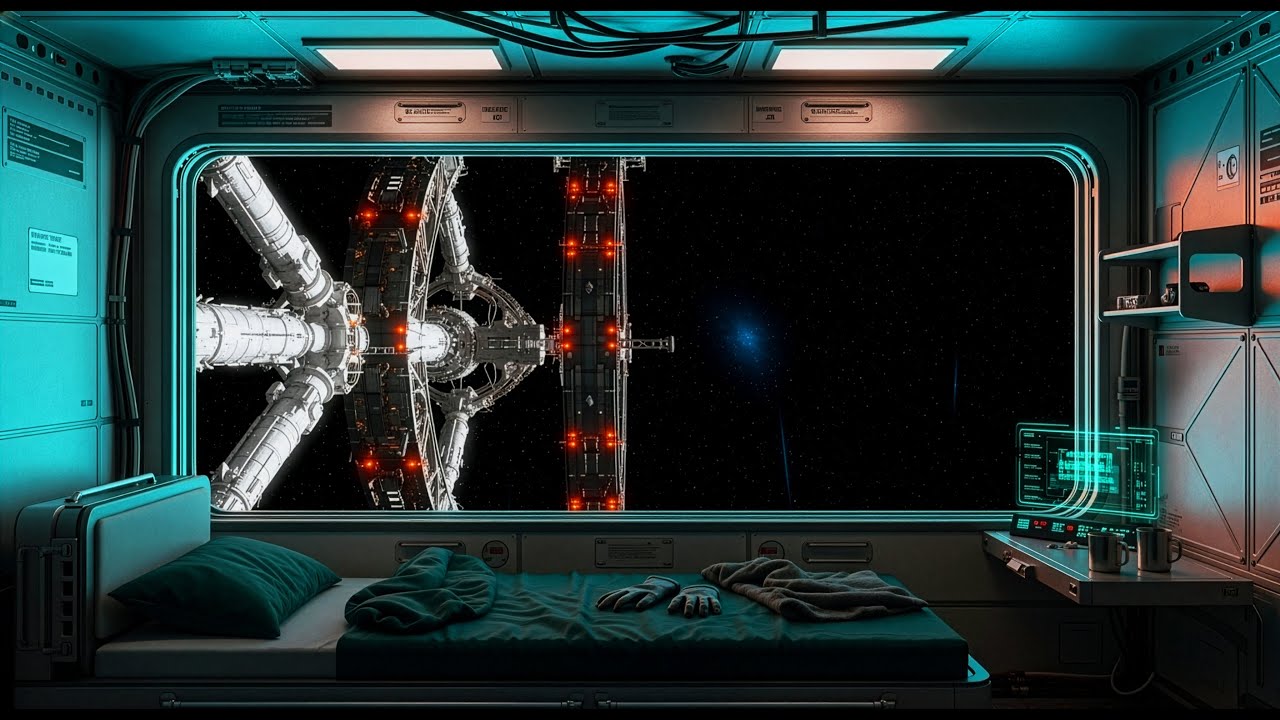 8 Hours No Ads: Space Station Ambience for Deep Sleep