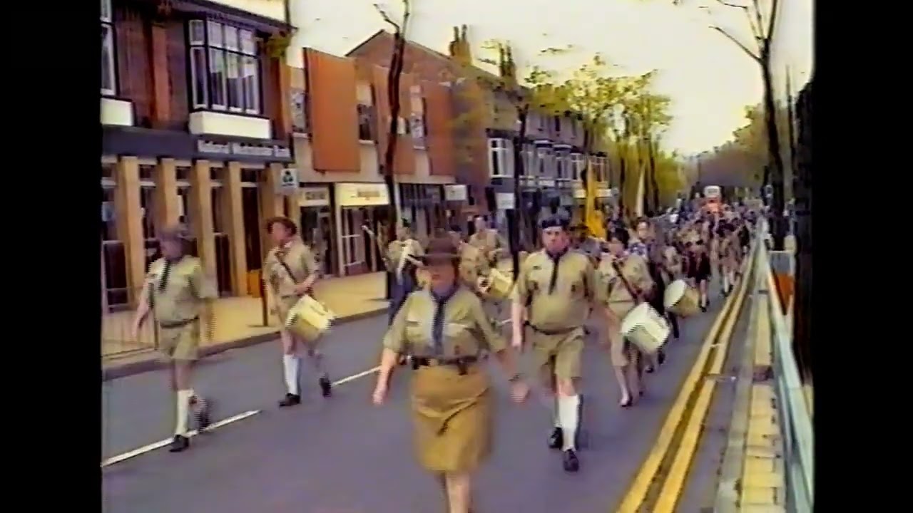 1991 Scouts march through Urmston, Manchester
