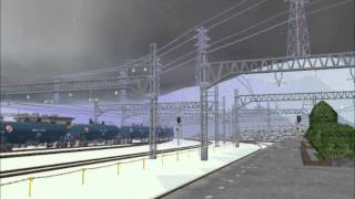 新VRM3★進撃のEF81 95ガソリン貨物4 北の貨物交換駅通過中