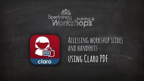 Accessing workshop slides and handouts using Claro PDF