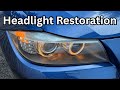 Headlamp Restoration / Polycarbonate Buffing - UV Damage Fix - BMW E90