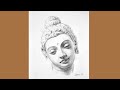 Pencil sketch of goutom buddha  meditation  pencil sketch drawing  tapas art