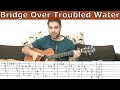 Fingerstyle Tutorial: Bridge Over Troubled Water - Guitar Tutorial w/ TAB | LickNRiff