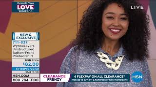 WynneLayers Unstructured ButtonFront Printed Shirt