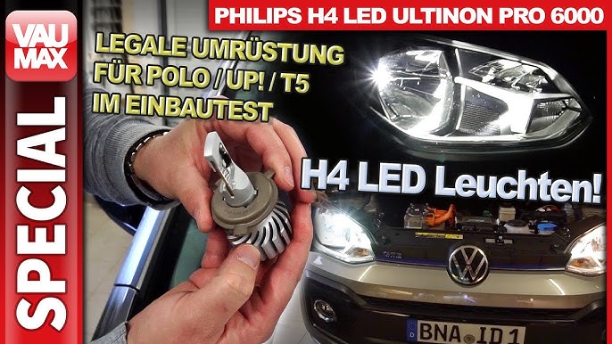 Philips Ultinon Pro6000 H4 LED für VW T4  Transporter/Multivan/Caravelle/California 1990-2003 mit Zulassung mit  Straßenzulassung - 11342U6000X2