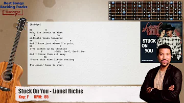 🎸 Stuck On You - Lionel Richie Guitar Backing Track with chords and lyrics